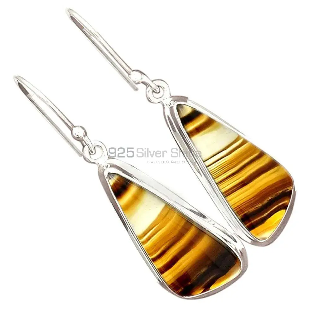Inexpensive 925 Sterling Silver Handmade Earrings Manufacturer In Montana Agate Gemstone Jewelry 925SE2312_8