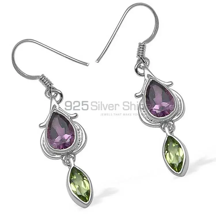 Inexpensive 925 Sterling Silver Handmade Earrings Manufacturer In Multi Gemstone Jewelry 925SE1071_0