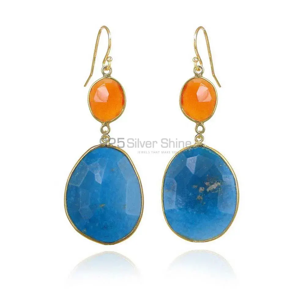 925 Sterling Silver Handmade Earrings In Multi Gemstone Jewelry 925SE1895_0