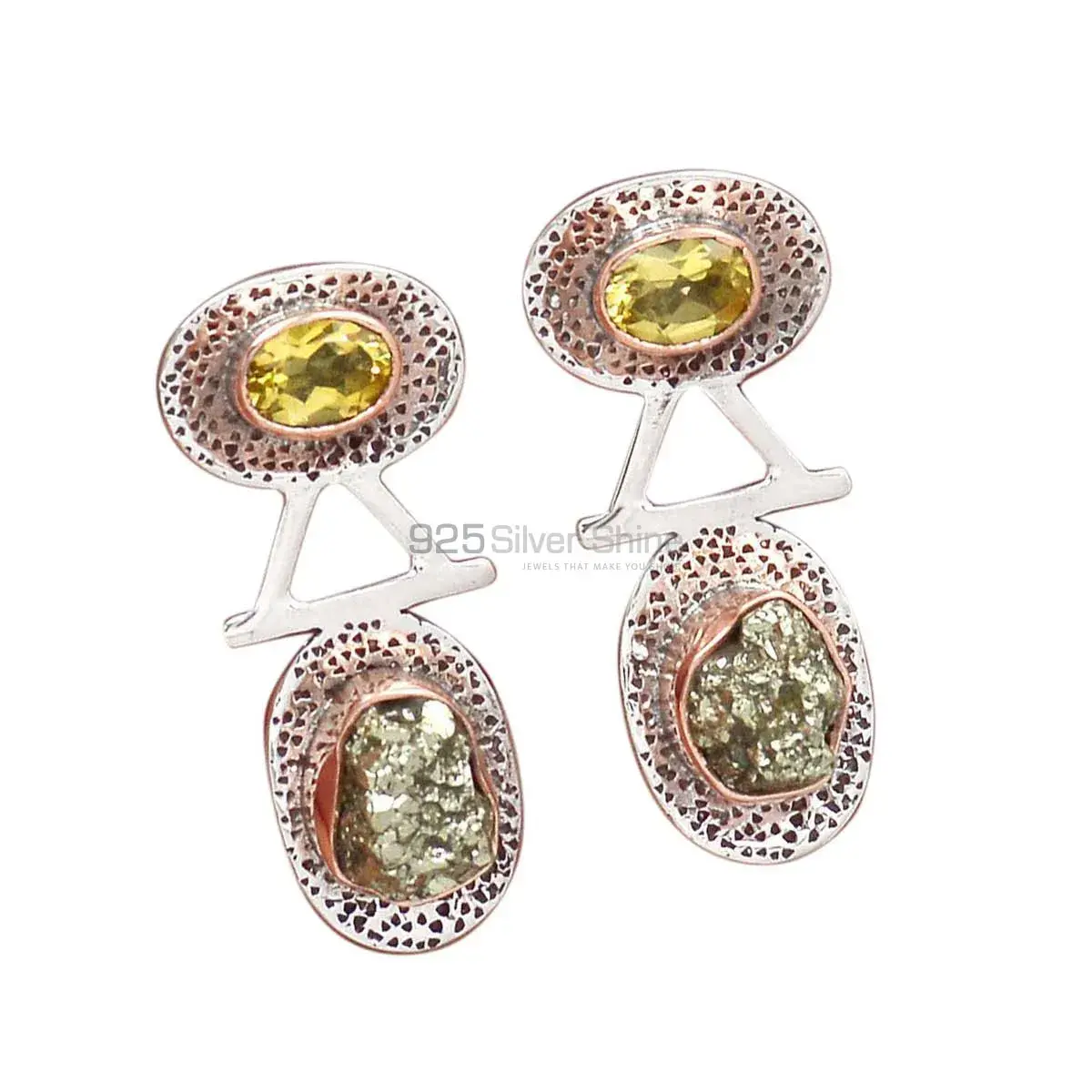 925 Sterling Silver Handmade Earrings In Multi Gemstone Jewelry 925SE2154_0