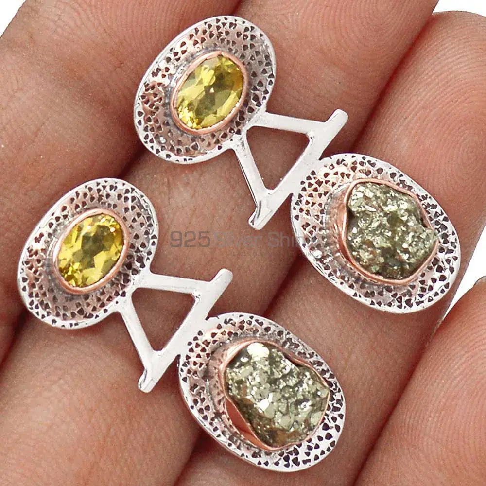 925 Sterling Silver Handmade Earrings In Multi Gemstone Jewelry 925SE2154_1