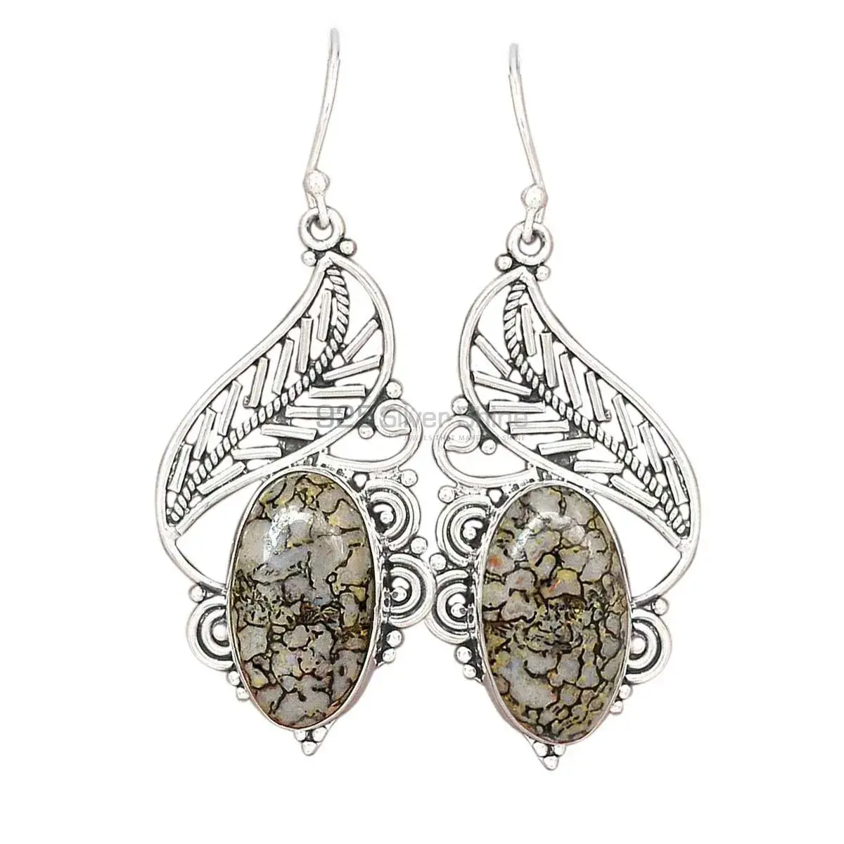 925 Sterling Silver Handmade Earrings In Snowflake Gemstone Jewelry 925SE2946_0