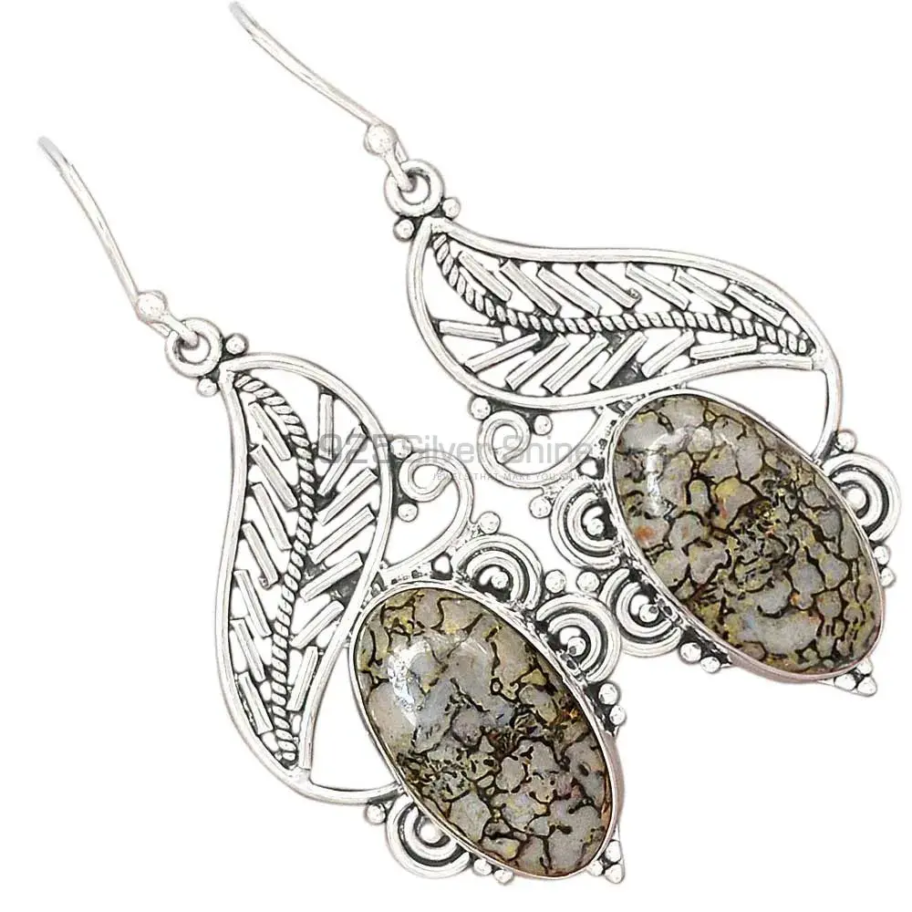 925 Sterling Silver Handmade Earrings In Snowflake Gemstone Jewelry 925SE2946_2
