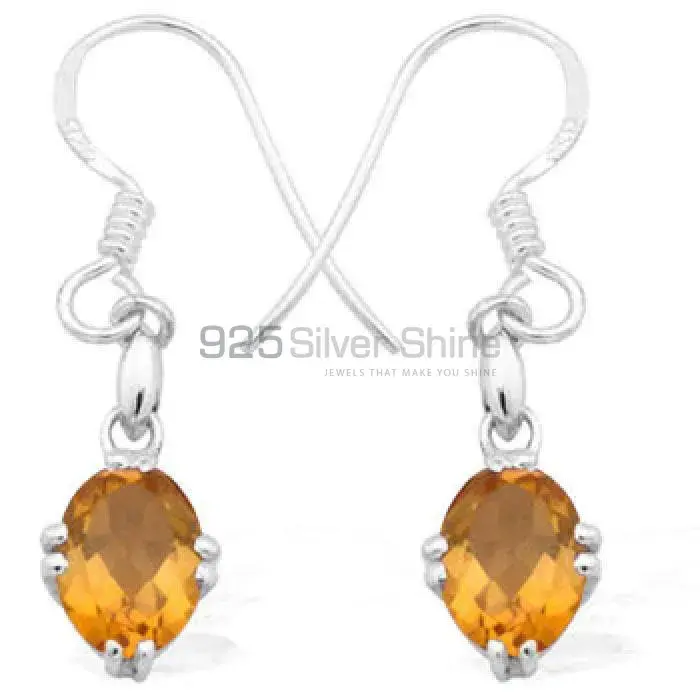 925 Sterling Silver Handmade Earrings In Citrine Gemstone Jewelry 925SE923