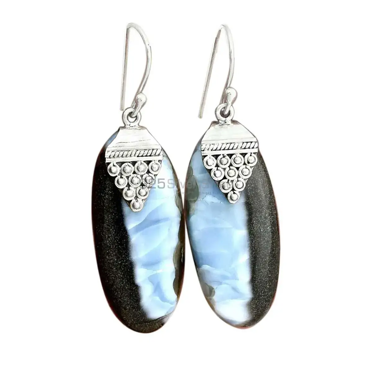 Inexpensive 925 Sterling Silver Handmade Earrings Suppliers In Jasper Gemstone Jewelry 925SE2480