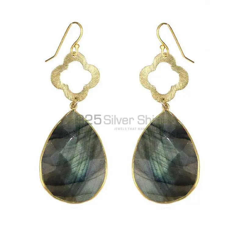 Inexpensive 925 Sterling Silver Handmade Earrings Suppliers In Labradorite Gemstone Jewelry 925SE1905