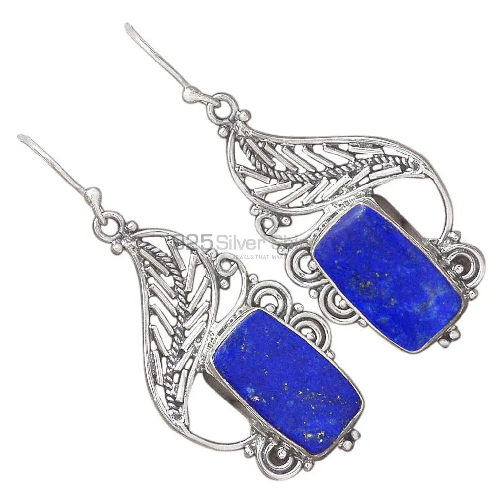 Inexpensive 925 Sterling Silver Handmade Earrings Suppliers In Lapis Gemstone Jewelry 925SE2956_1