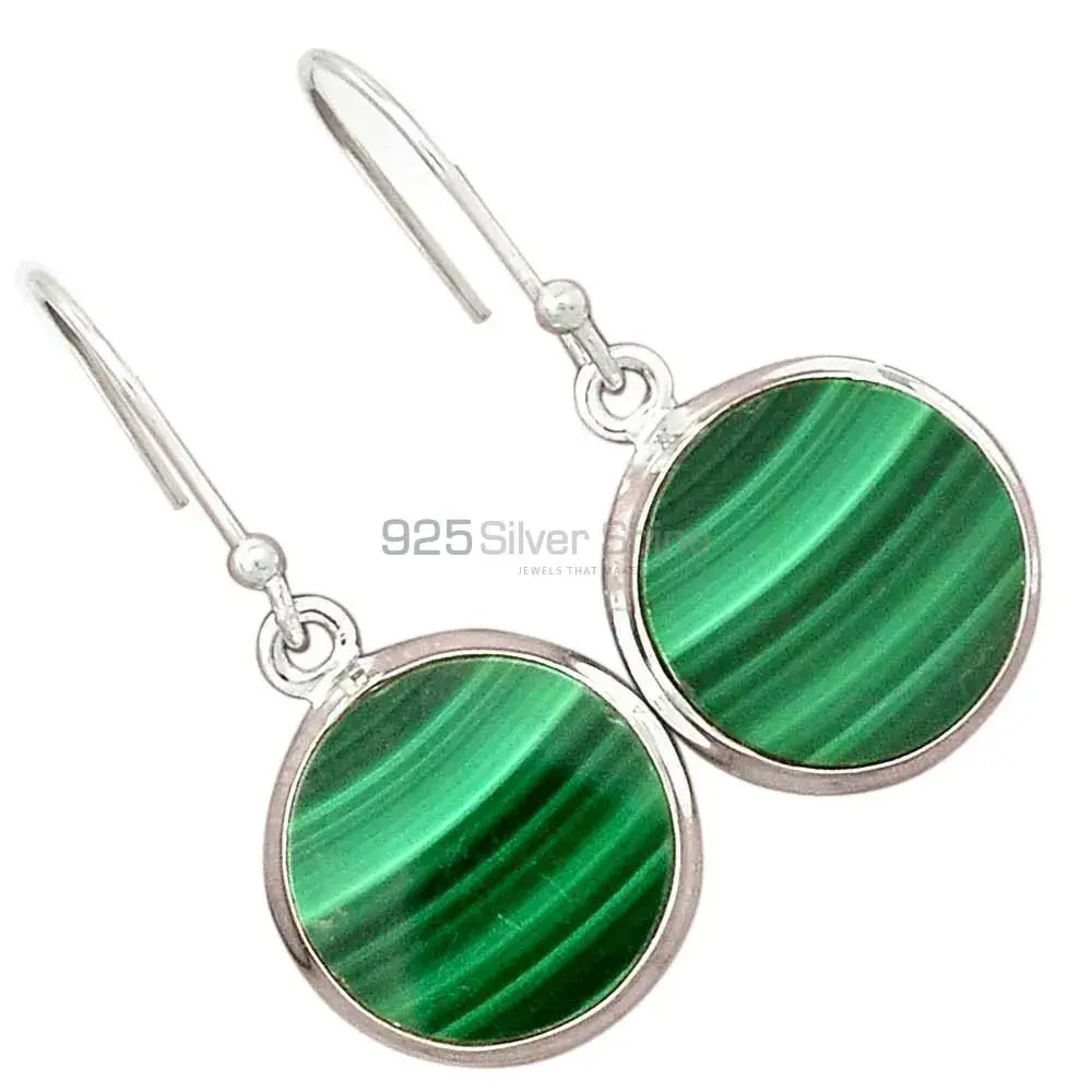 925 Sterling Silver Handmade Earrings In Malachite Gemstone Jewelry 925SE2798_10