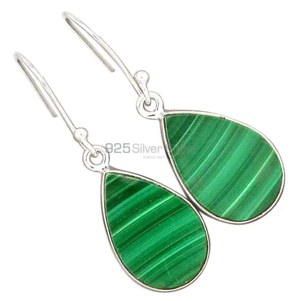 925 Sterling Silver Handmade Earrings In Malachite Gemstone Jewelry 925SE2798_11