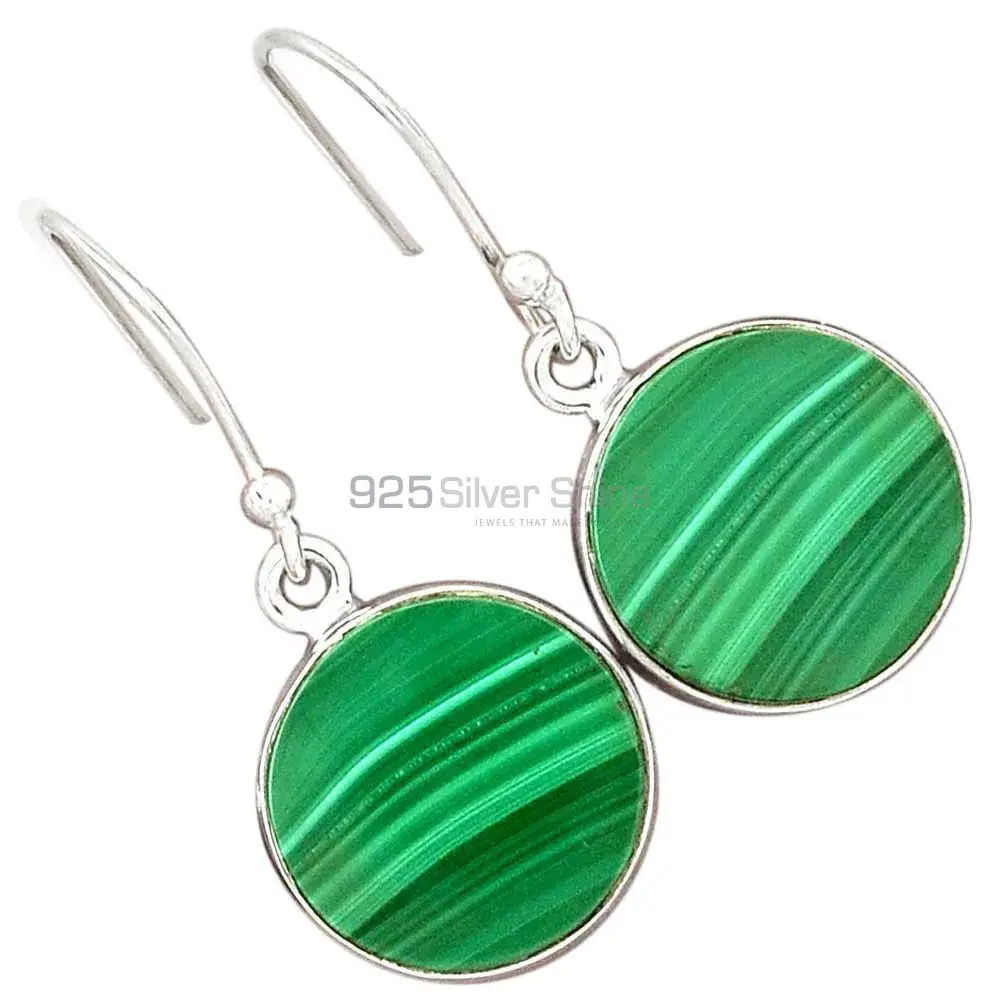 925 Sterling Silver Handmade Earrings In Malachite Gemstone Jewelry 925SE2798_12