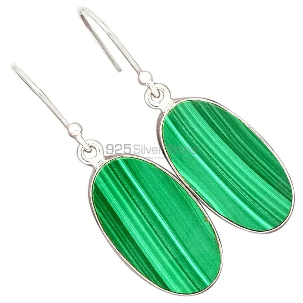 925 Sterling Silver Handmade Earrings In Malachite Gemstone Jewelry 925SE2798_5
