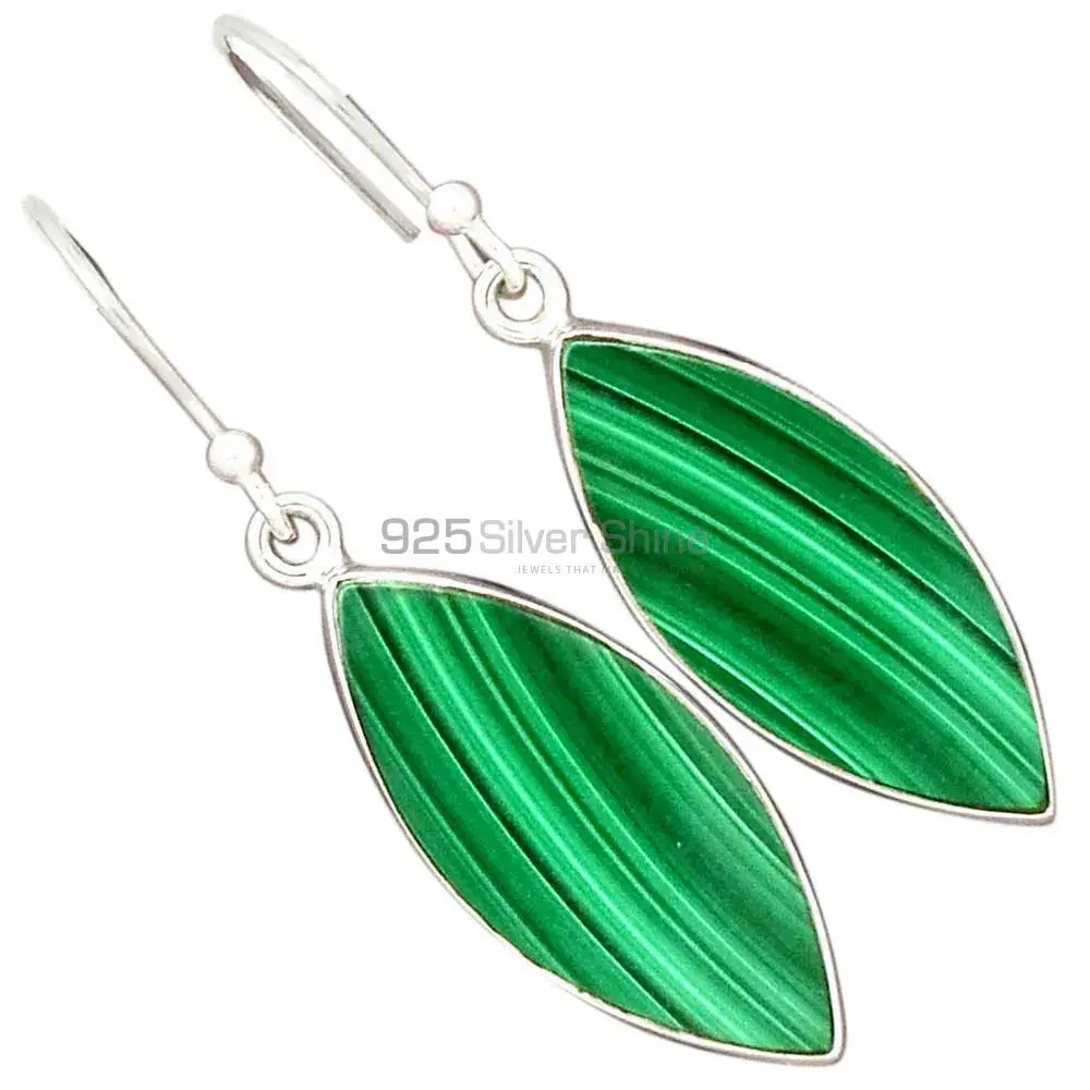 925 Sterling Silver Handmade Earrings In Malachite Gemstone Jewelry 925SE2798_6