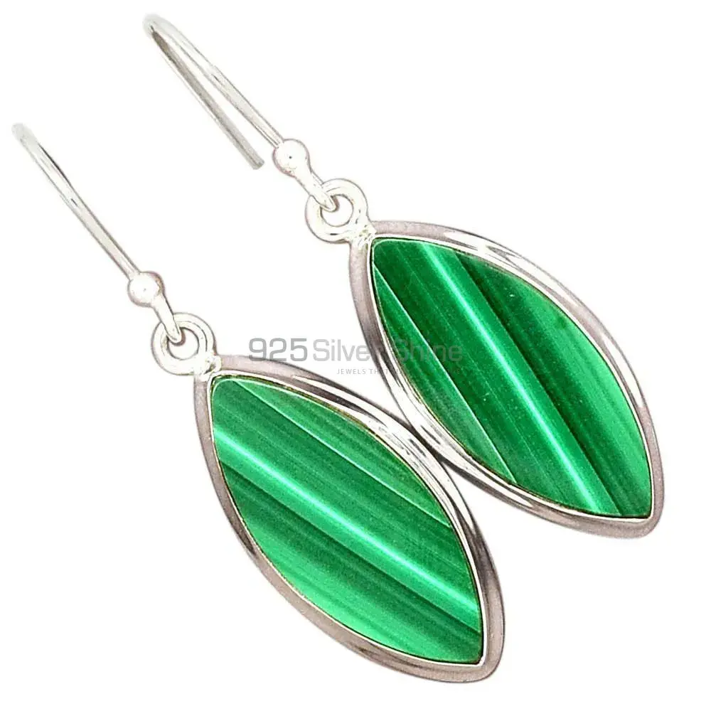 925 Sterling Silver Handmade Earrings In Malachite Gemstone Jewelry 925SE2798_7