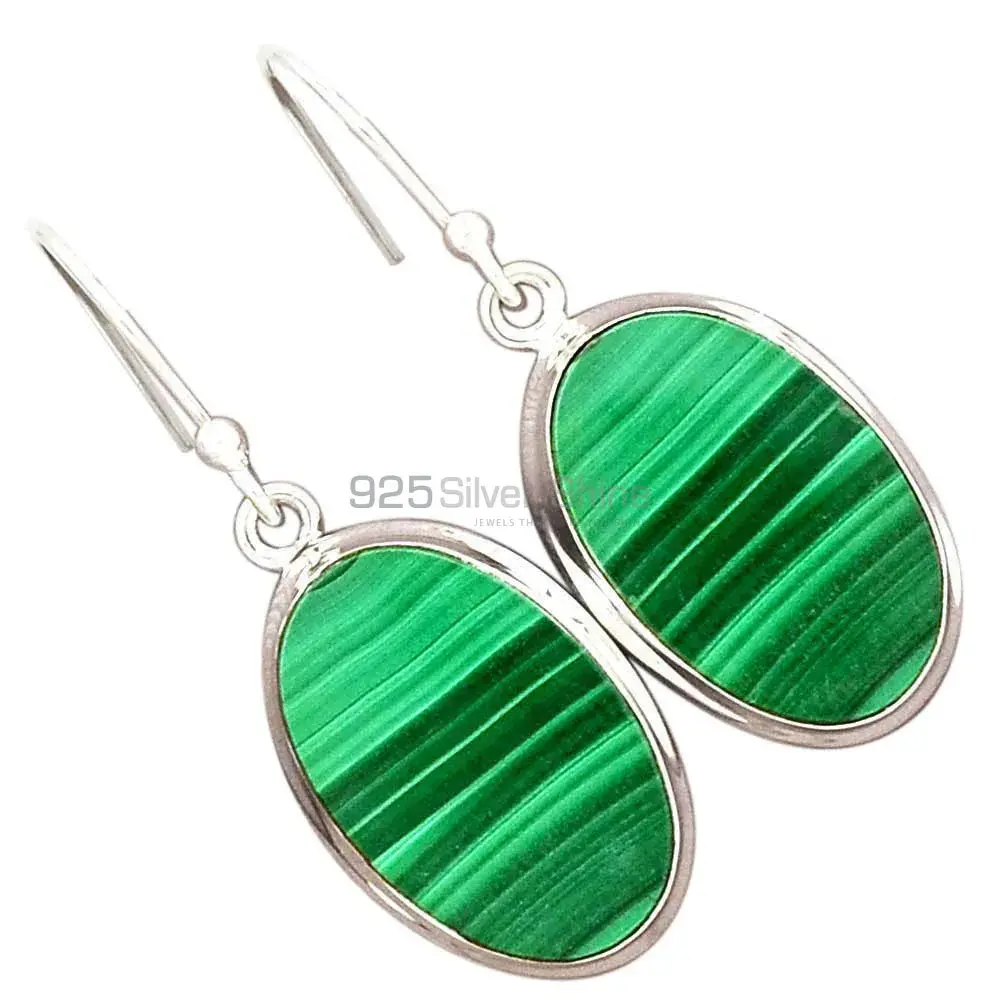 925 Sterling Silver Handmade Earrings In Malachite Gemstone Jewelry 925SE2798_8