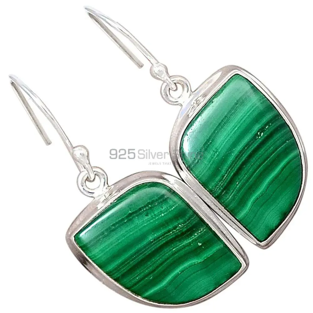 925 Sterling Silver Handmade Earrings In Malachite Gemstone Jewelry 925SE2798_9