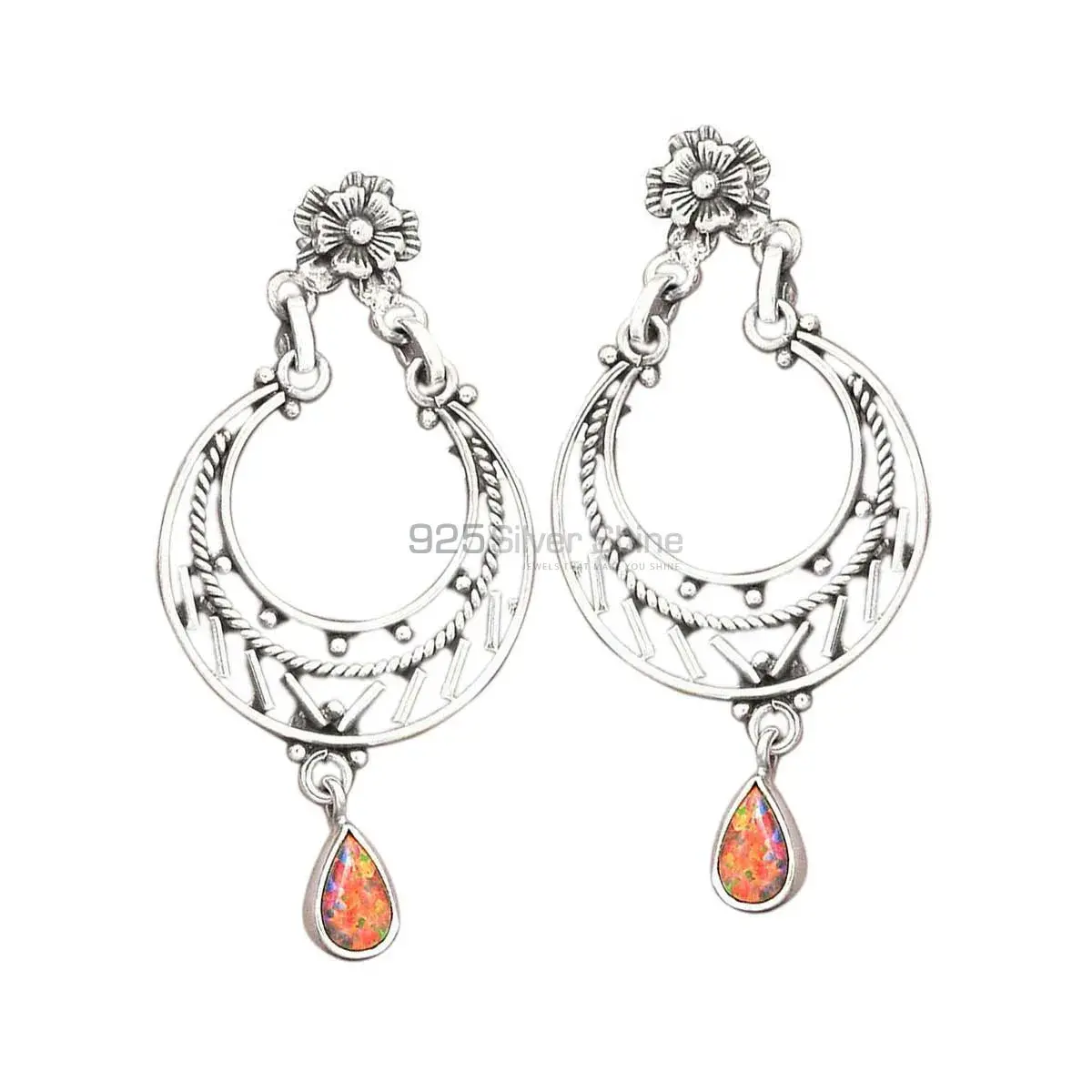 Inexpensive 925 Sterling Silver Handmade Earrings Suppliers In Opal Gemstone Jewelry 925SE3114