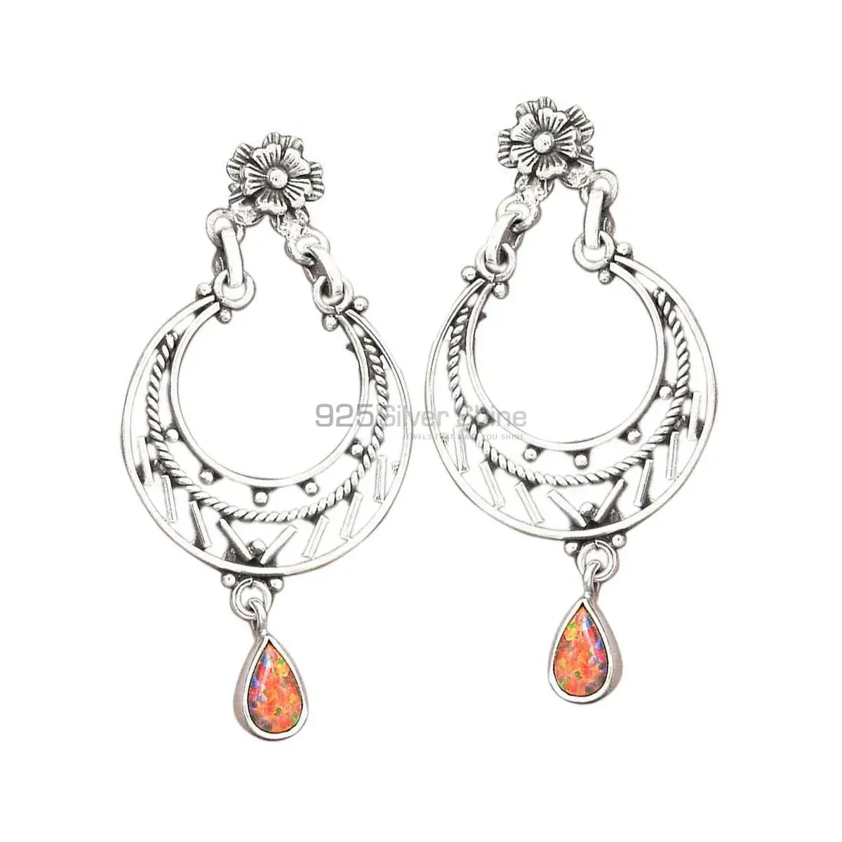 925 Sterling Silver Handmade Earrings In Opal Gemstone Jewelry 925SE3114_0
