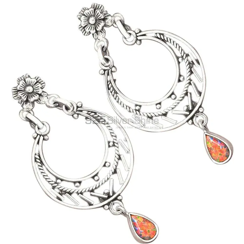 925 Sterling Silver Handmade Earrings In Opal Gemstone Jewelry 925SE3114_2