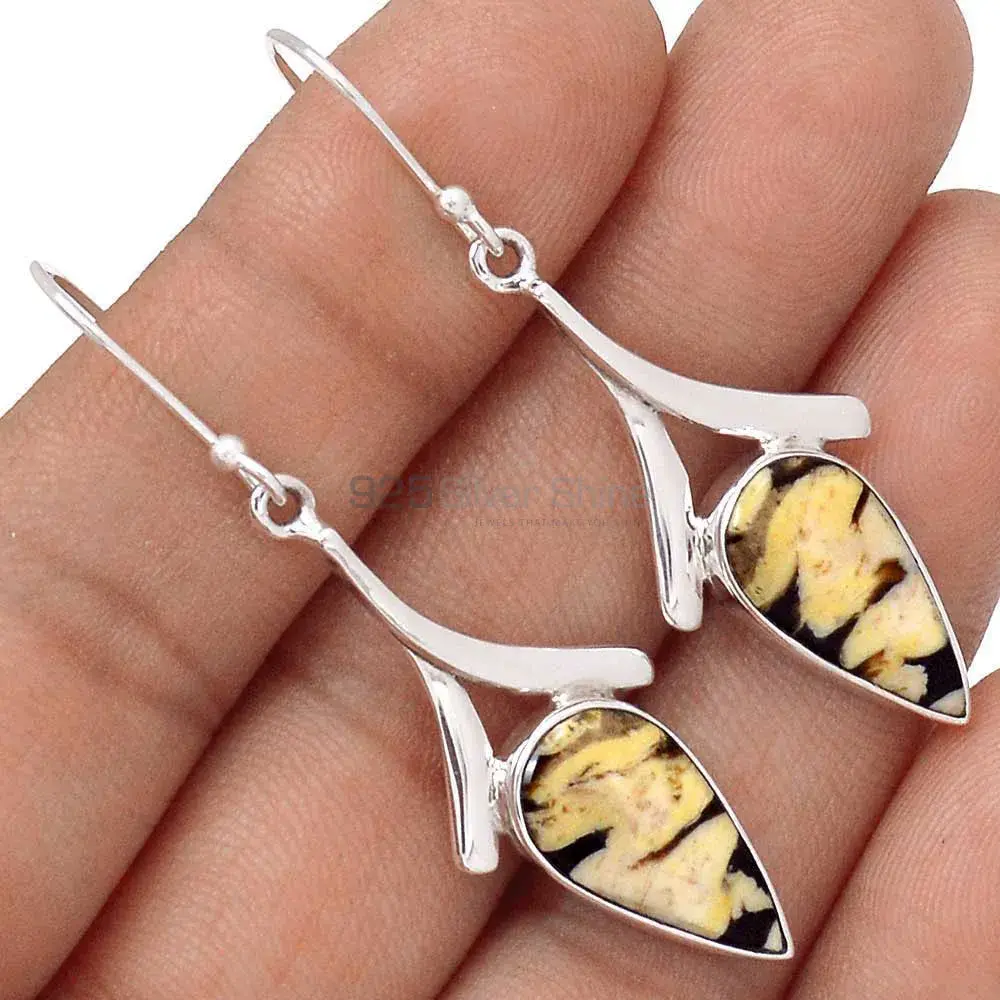 925 Sterling Silver Handmade Earrings In Peanut Wood Jasper Gemstone Jewelry 925SE2164_1