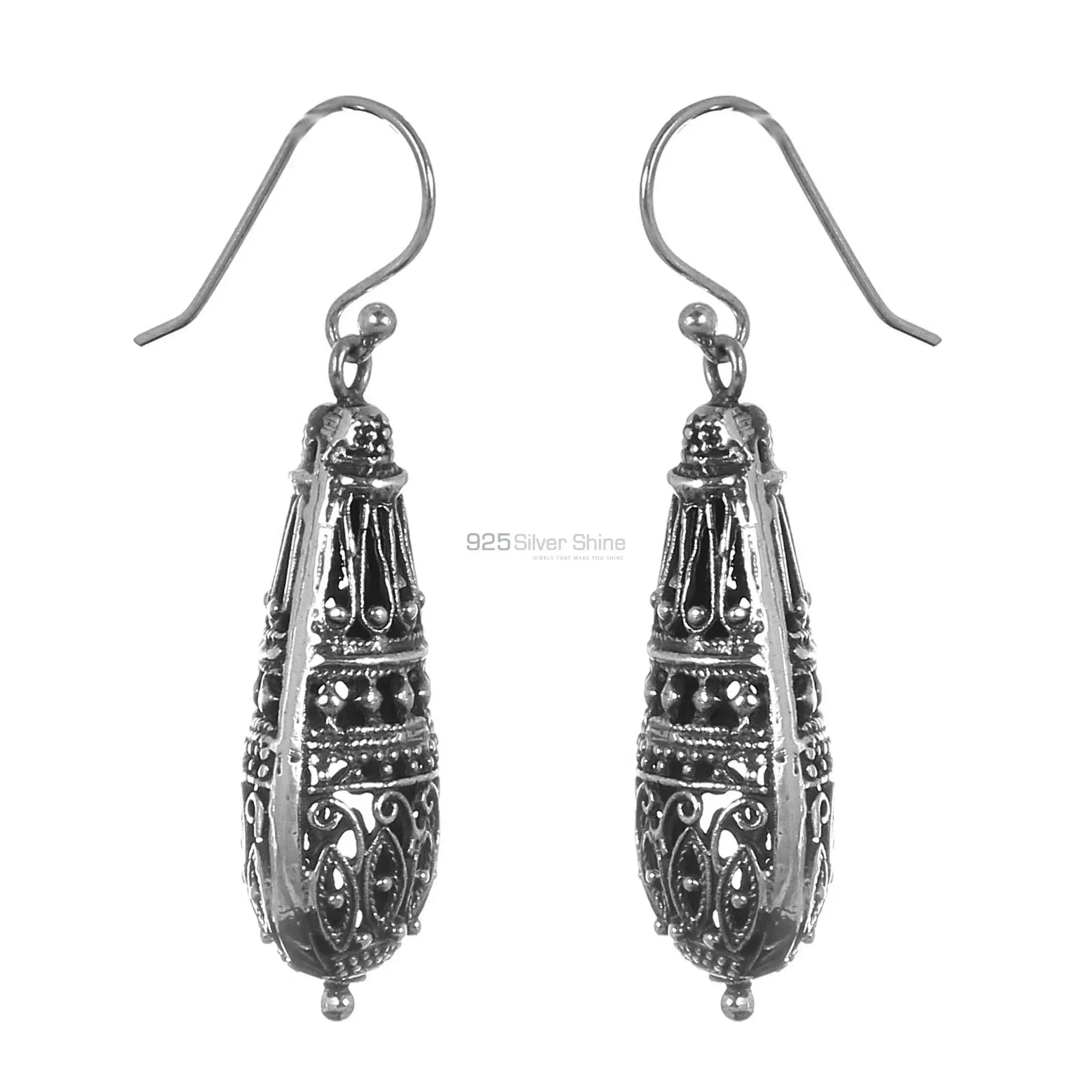 Inexpensive 925 Sterling Silver Handmade Filigree Earrings Exporters 925SE296_0