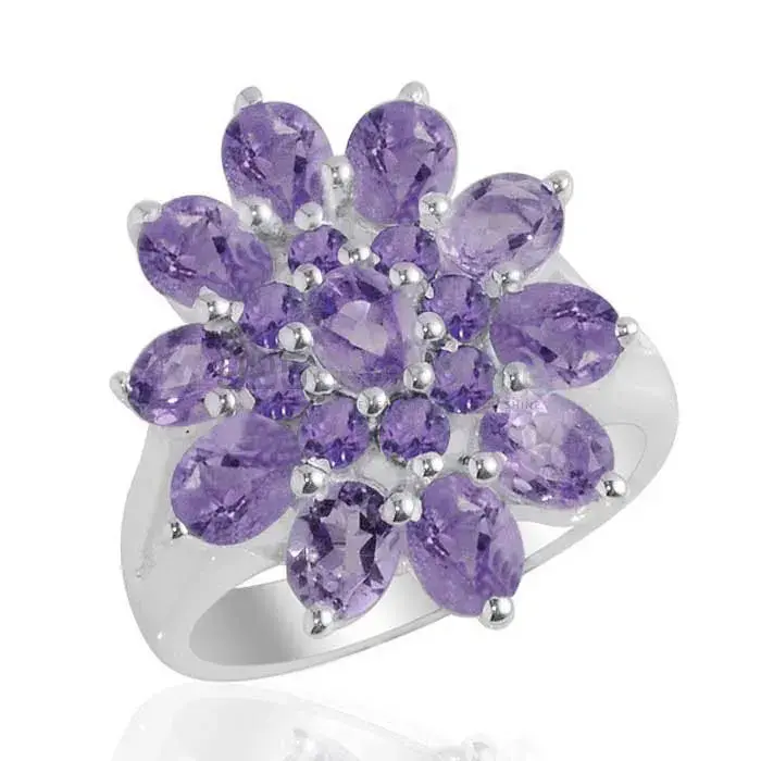 Inexpensive 925 Sterling Silver Handmade Rings Exporters In Amethyst Gemstone Jewelry 925SR2135