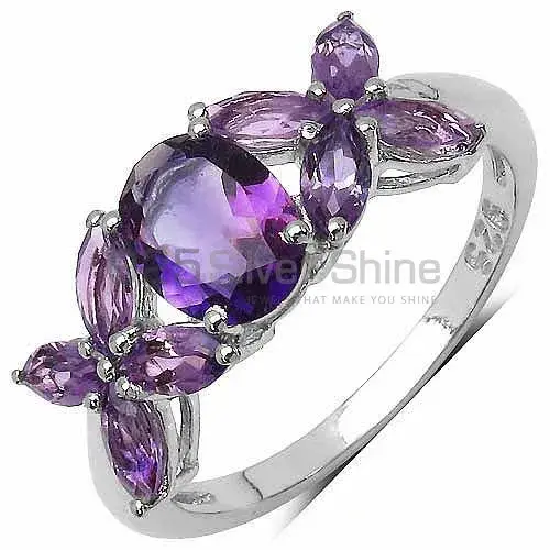 925 Sterling Silver Handmade Rings In Amethyst Gemstone Jewelry 925SR3265_0