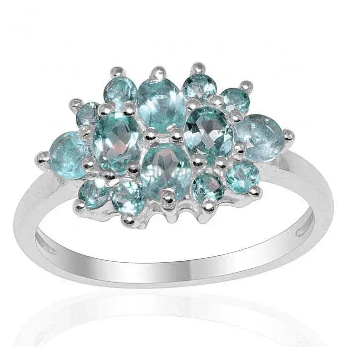 Inexpensive 925 Sterling Silver Handmade Rings Exporters In Blue Topaz Gemstone Jewelry 925SR1673