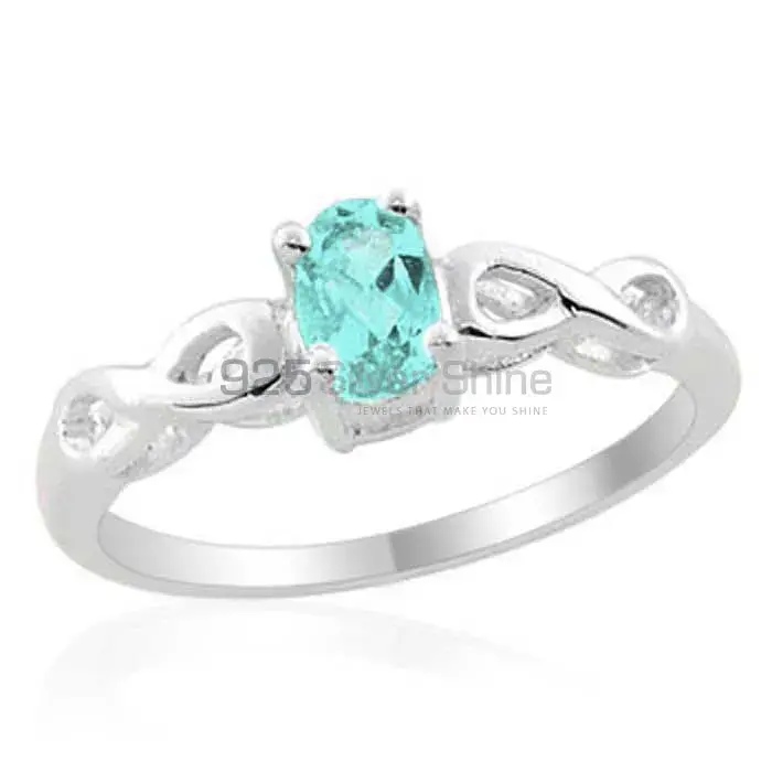 925 Sterling Silver Handmade Rings In Blue Topaz Gemstone Jewelry 925SR1977