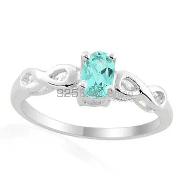 925 Sterling Silver Handmade Rings In Blue Topaz Gemstone Jewelry 925SR1977_0