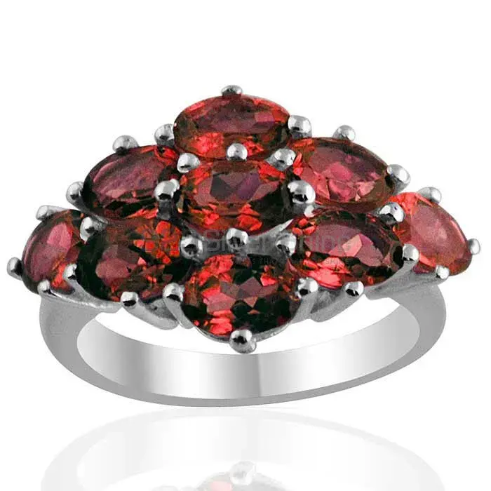 Inexpensive 925 Sterling Silver Handmade Rings Exporters In Garnet Gemstone Jewelry 925SR1436