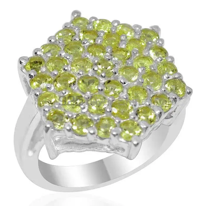 Inexpensive 925 Sterling Silver Handmade Rings Exporters In Peridot Gemstone Jewelry 925SR2056