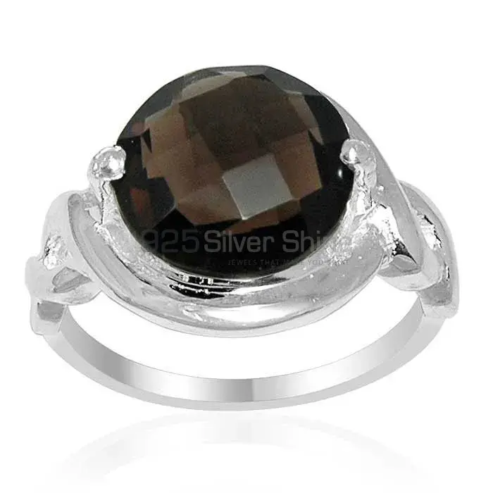 Inexpensive 925 Sterling Silver Handmade Rings Exporters In Smoky Quartz Gemstone Jewelry 925SR1594