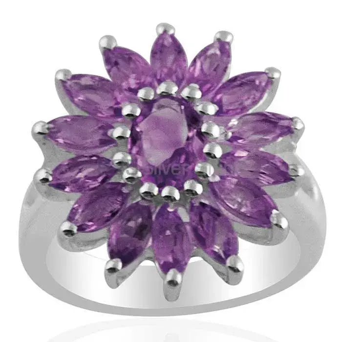 Inexpensive 925 Sterling Silver Handmade Rings Manufacturer In Amethyst Gemstone Jewelry 925SR1421