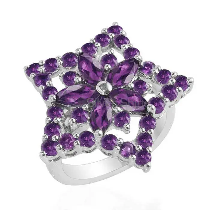 Inexpensive 925 Sterling Silver Handmade Rings Manufacturer In Amethyst Gemstone Jewelry 925SR1737