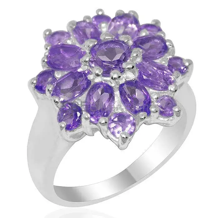 Inexpensive 925 Sterling Silver Handmade Rings Manufacturer In Amethyst Gemstone Jewelry 925SR2041