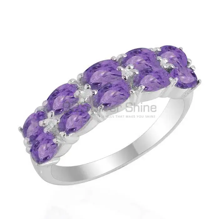Inexpensive 925 Sterling Silver Handmade Rings Manufacturer In Amethyst Gemstone Jewelry 925SR2120