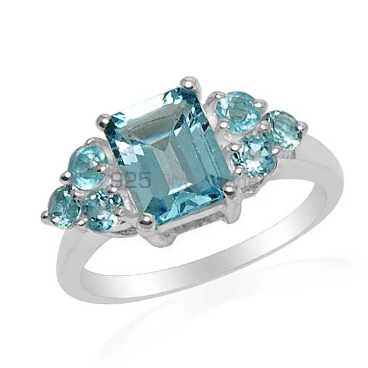 925 Sterling Silver Handmade Rings In Blue Topaz Gemstone Jewelry 925SR1579_1
