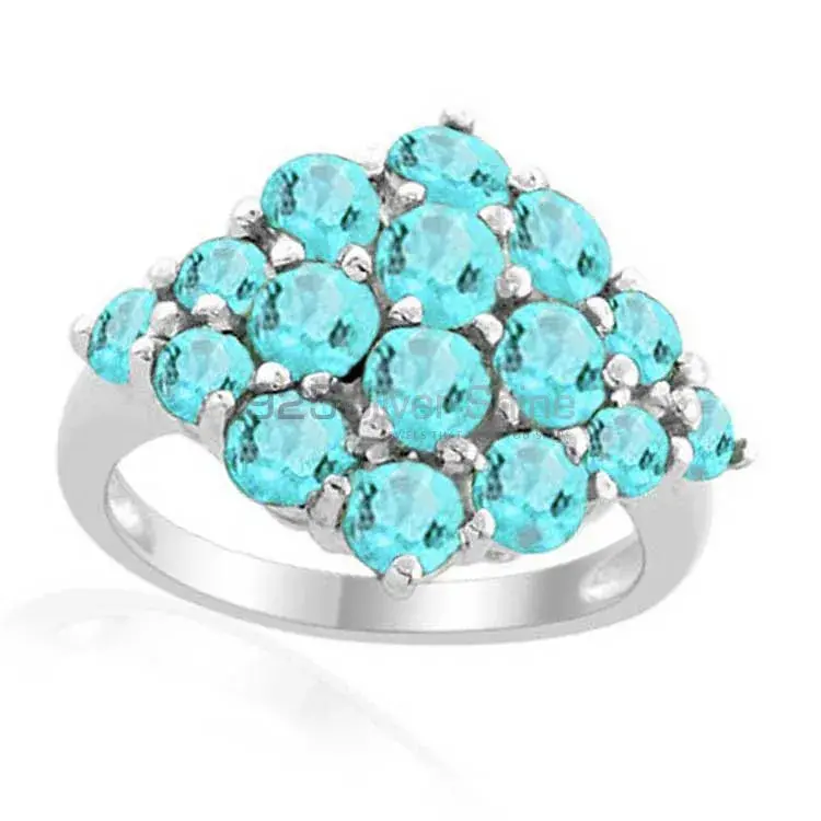Inexpensive 925 Sterling Silver Handmade Rings Manufacturer In Blue Topaz Gemstone Jewelry 925SR1962_0