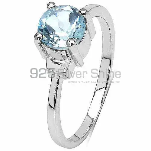Inexpensive 925 Sterling Silver Handmade Rings Manufacturer In Blue Topaz Gemstone Jewelry 925SR3077_1