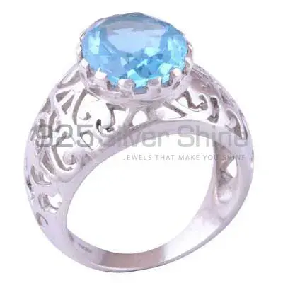 925 Sterling Silver Handmade Rings In Blue Topaz Gemstone Jewelry 925SR3487_0