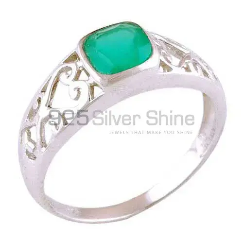 925 Sterling Silver Handmade Rings In Green Onyx Gemstone Jewelry 925SR4075