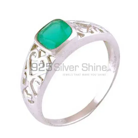 Inexpensive 925 Sterling Silver Handmade Rings Manufacturer In Green Onyx Gemstone Jewelry 925SR4075_0