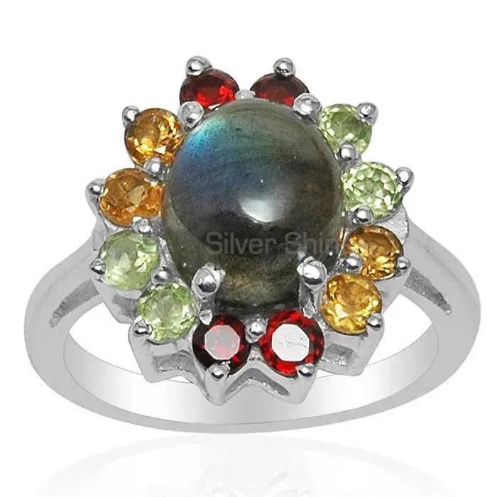 Inexpensive 925 Sterling Silver Handmade Rings Manufacturer In Multi Gemstone Jewelry 925SR1500