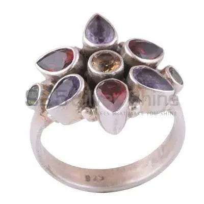 Inexpensive 925 Sterling Silver Handmade Rings Manufacturer In Multi Gemstone Jewelry 925SR3408
