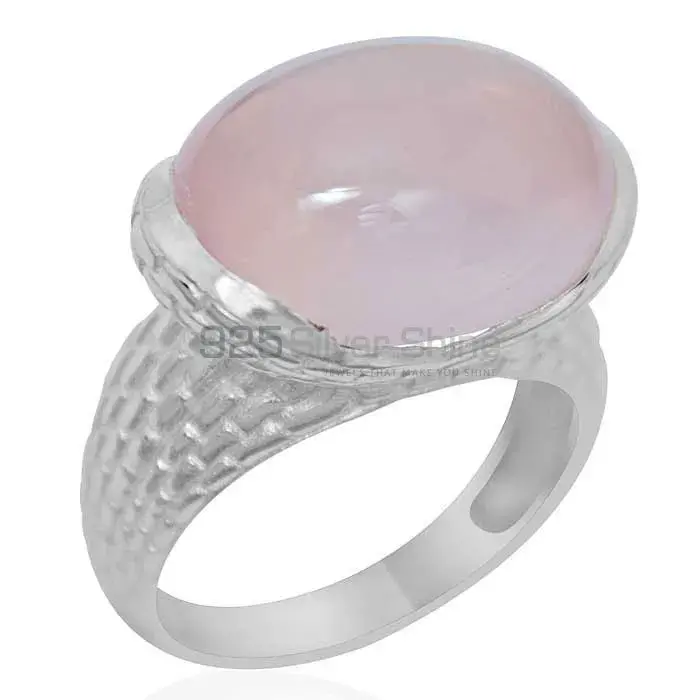 Inexpensive 925 Sterling Silver Handmade Rings Manufacturer In Rose Quartz Gemstone Jewelry 925SR1883