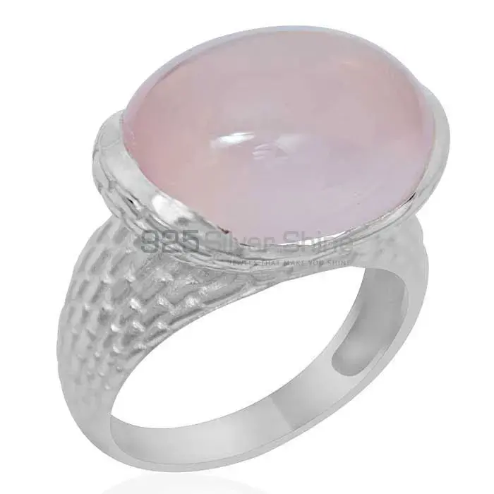 925 Sterling Silver Handmade Rings In Rose Quartz Gemstone Jewelry 925SR1883_0