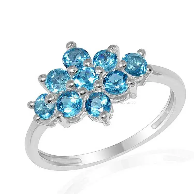 Inexpensive 925 Sterling Silver Handmade Rings Suppliers In Blue Topaz Gemstone Jewelry 925SR1668_0