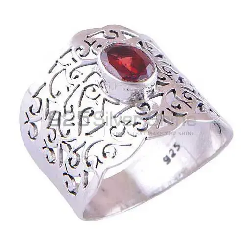 Filigree Design Silver Garnet January Birthstone Rings 925SR4085