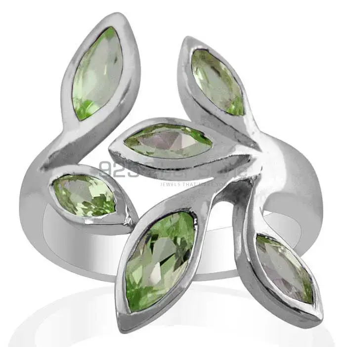 Inexpensive 925 Sterling Silver Handmade Rings Suppliers In Peridot Gemstone Jewelry 925SR1431