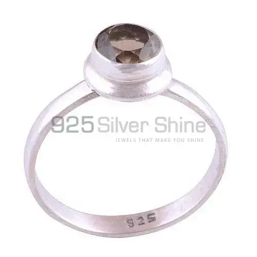 Inexpensive 925 Sterling Silver Handmade Rings Suppliers In Smoky Quartz Gemstone Jewelry 925SR3497